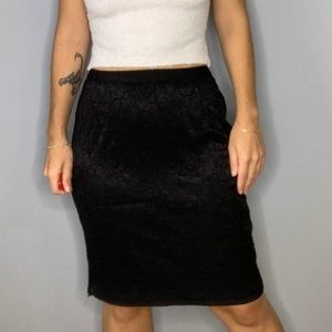 lace black pencil skirt